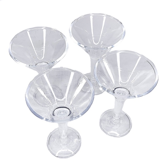 Clear Acrylic Martini Glasses - 4 - Picture 2 of 4